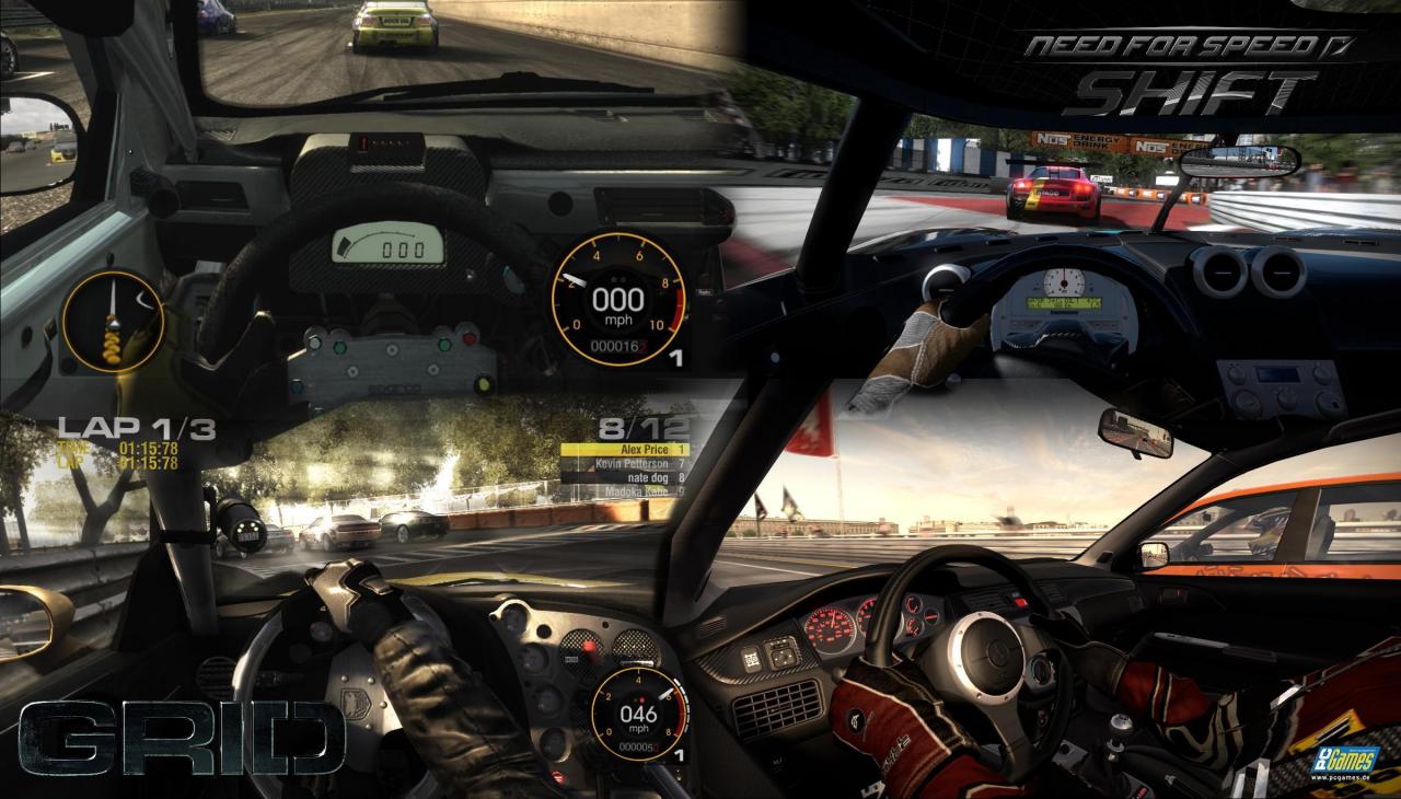 [17/07/2009] Die Innenansicht im Blickpunkt: Das Cockpit sieht in Need for Speed: Shift gegenüber GRID etwas detaillierter aus.