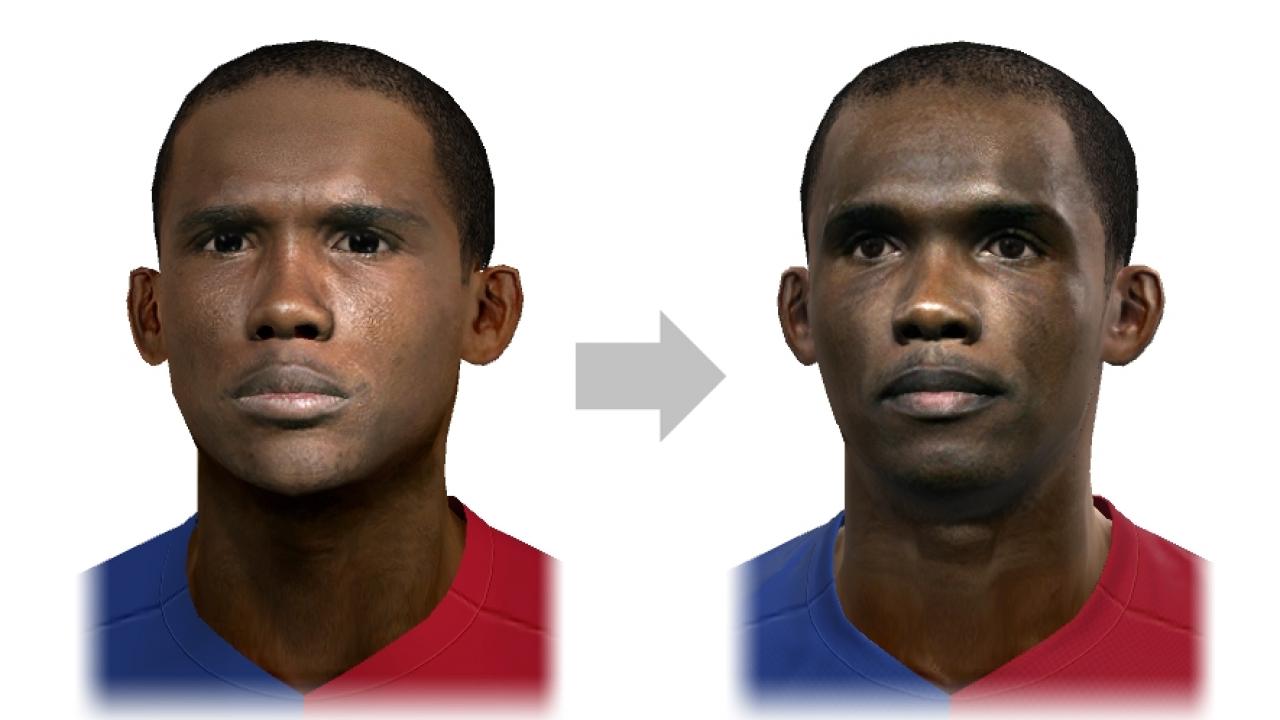 [16/07/2009] Samuel Eto'o vom FC Barcelona in PES 2009 (links) und PES 2010.