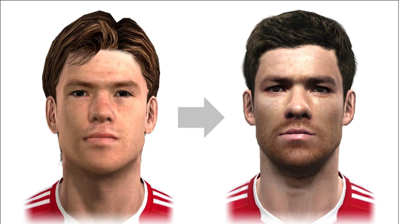 [16/07/2009] Xabi Alonso von Liverpool FC in PES 2009 (links) und PES 2010.
