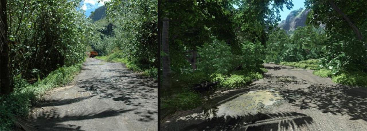 [24/07/2009] Der Edelshooter Crysis sorgte bereits im Vorfeld seiner Veröffentlichung mit diesen Bildervergleichen für offene Münder. Auch hier kommt wieder Ihr geschultes Auge zum Einsatz. Auf welcher Seite wird wohl die CryEngine 2 gezeigt? (5)