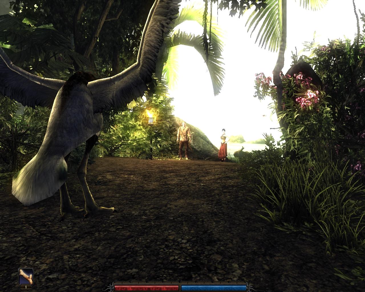 [27/08/2009] A ferocious bird blocks the path of the unknown hero, starting the first fight in the game.