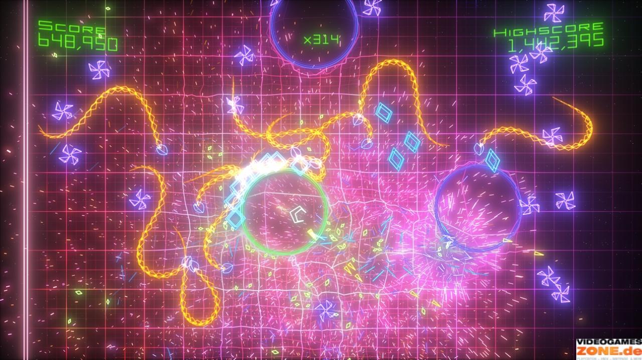 [18/09/2009] Geometry Wars sorgt durch seine grellen Farben immer wieder für Chaos und Verwirrung auf den Bildschirmen. Und dennoch bietet das Spektakel beeindruckende Bilder.