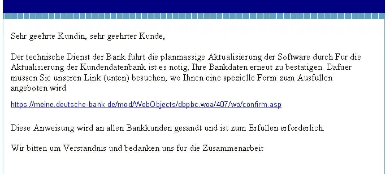 [03/09/2009] 1996: Phishing. Mitte der 90er-Jahre tauchte der Begriff 