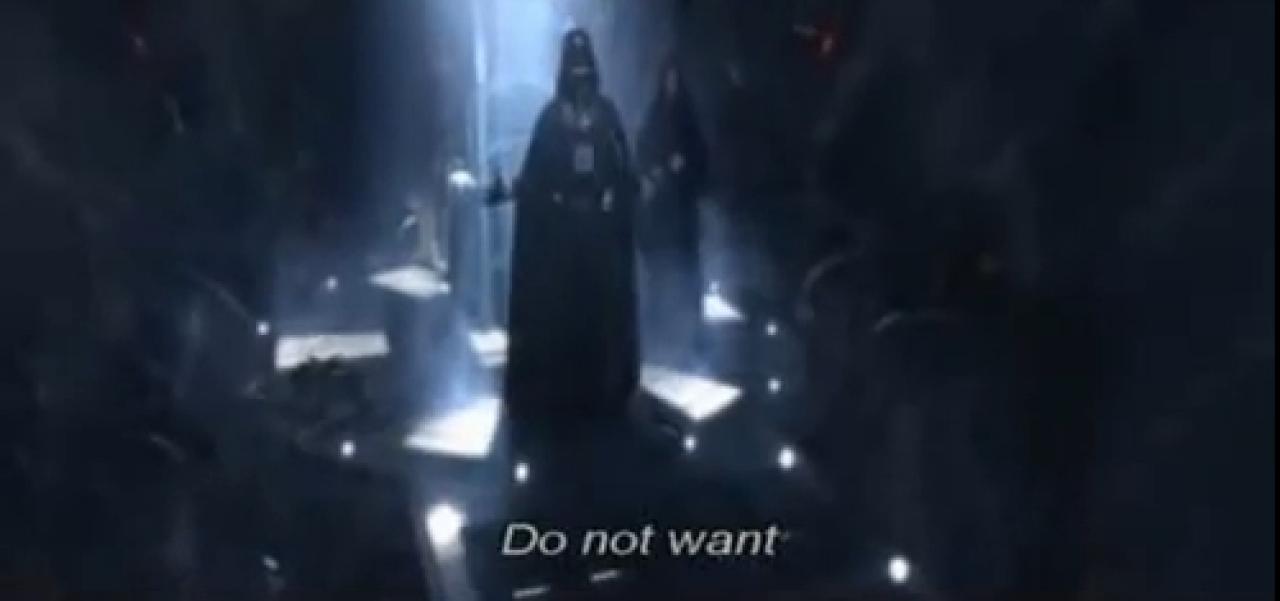 [03/09/2009] 2005: Do not want. Schlecht übersetzt: Gegen Ende von Star Wars: Episode 3 schreit Darth Vader 