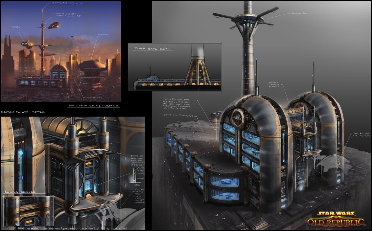 [12/09/2009] Der majestätische Spaceport ist der erste Anblick, der die Besucher von Coruscant grüßt.