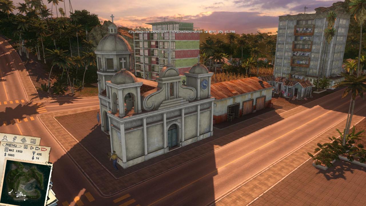 [24/09/2009] Mission 1: Bananen - Mit einer Kirche stillen wir das Bedürfnis der Bürger nach Religion und verhindern aufkommenden Unmut.