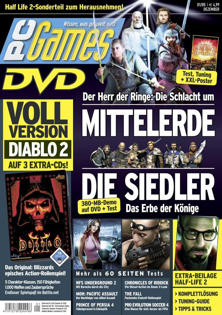 [10/09/2009] PC Games Ausgabe 01/05 - Titelthema: Der Herr der Ringe - Die Schlacht um Mittelerde und Die Siedler - Das Erbe der Könige