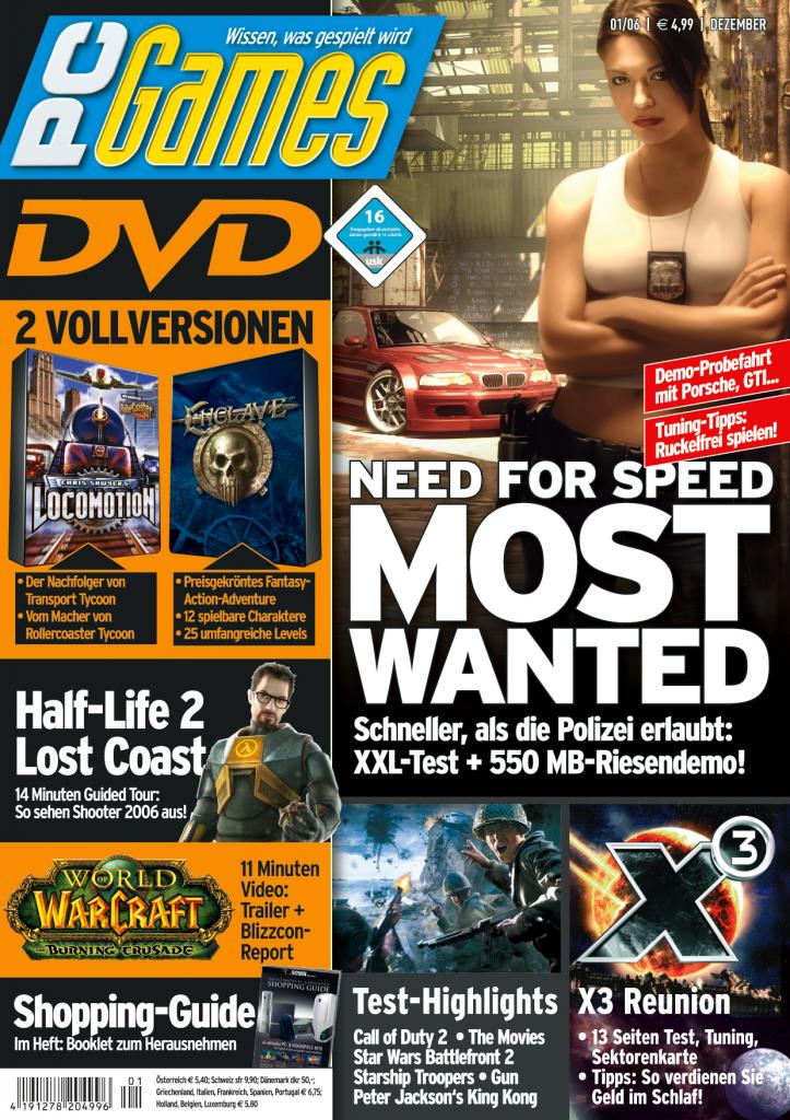 [10/09/2009] PC Games Ausgabe 01/06 - Titelthema: Need for Speed - Most Wanted