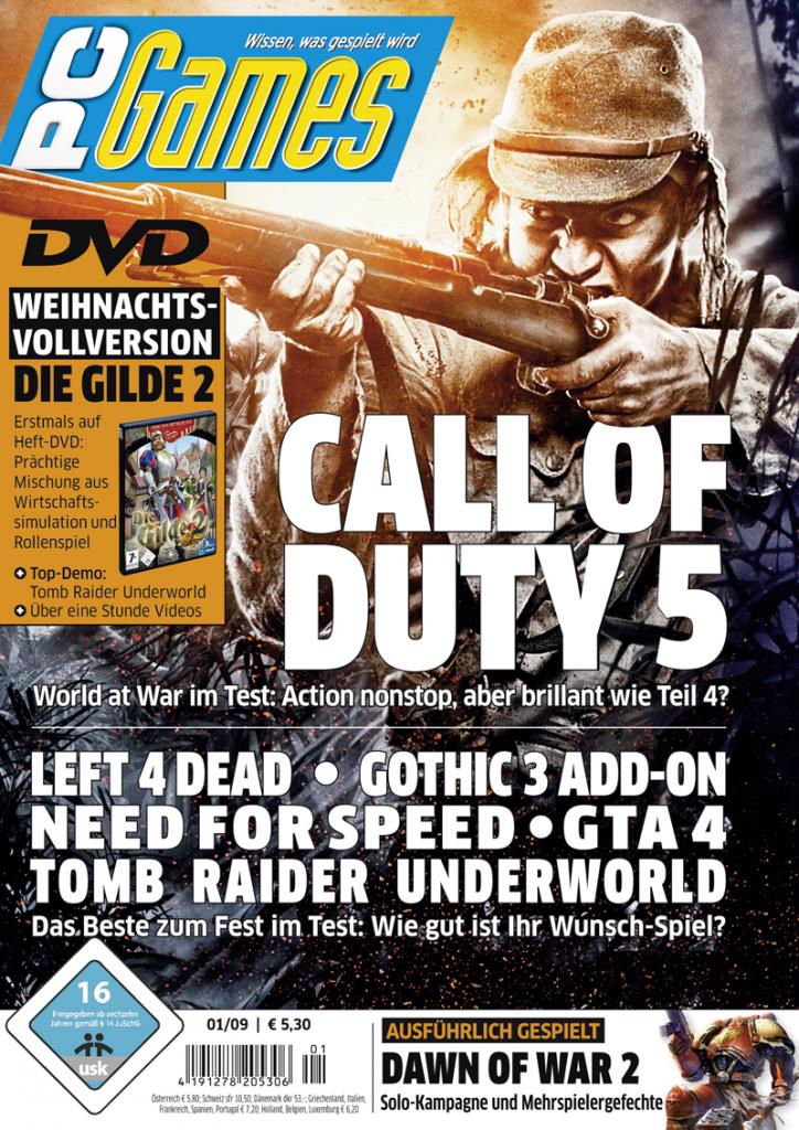 [10/09/2009] PC Games Ausgabe 01/09 - Titelthema: Call of Duty 5 - World at War (dt.)
