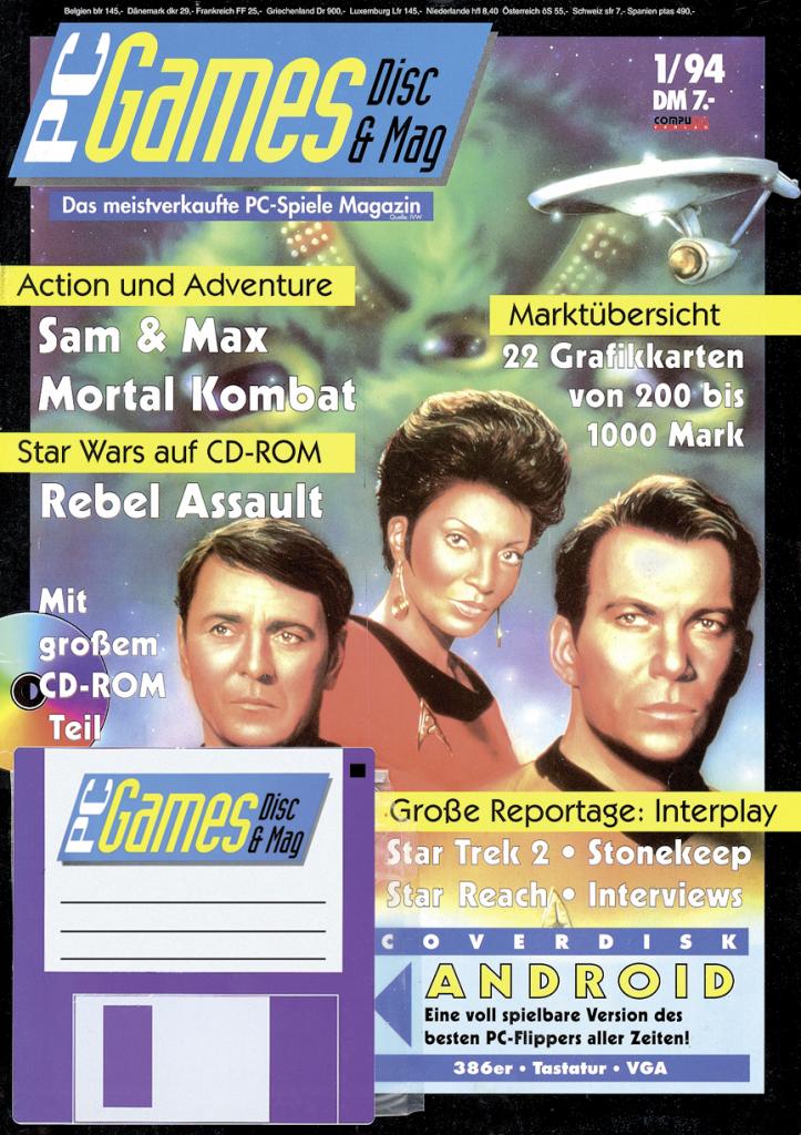 [09/09/2009] PC Games Ausgabe 01/94 - Titelthema: Interplay (Star Trek 2, Stonekeep, Star Reach)