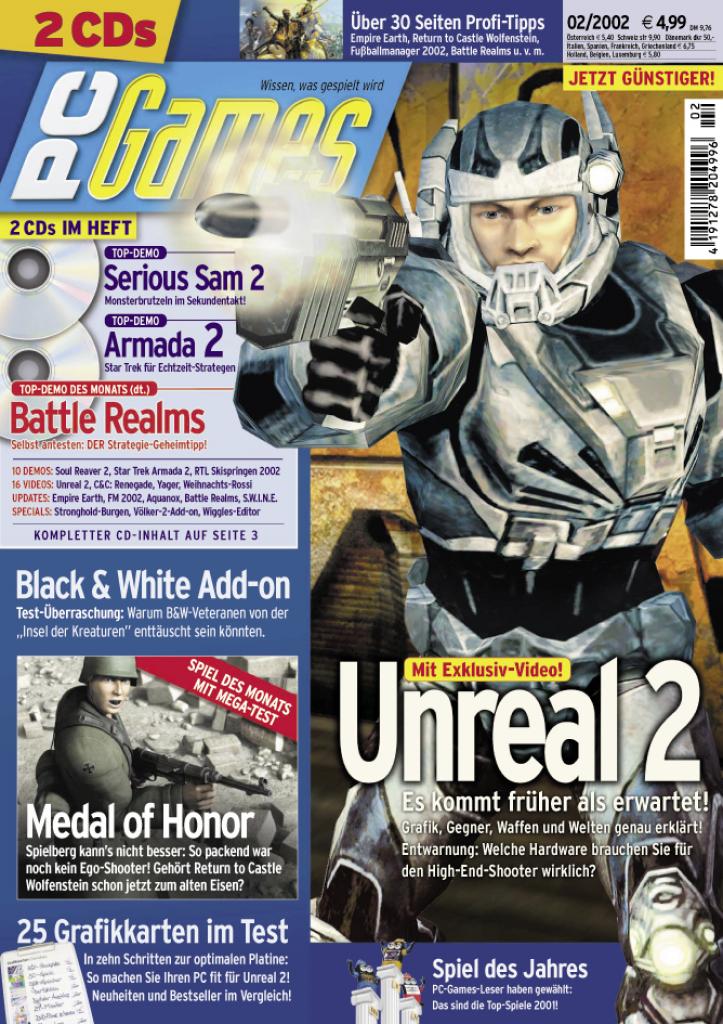 [10/09/2009] PC Games Ausgabe 02/02 - Titelthema: Unreal 2