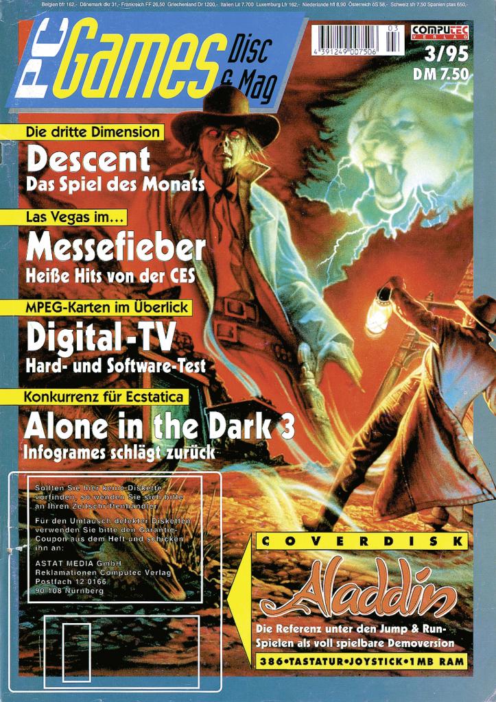 [09/09/2009] PC Games Ausgabe 03/95 - Titelthema: Alone in the Dark