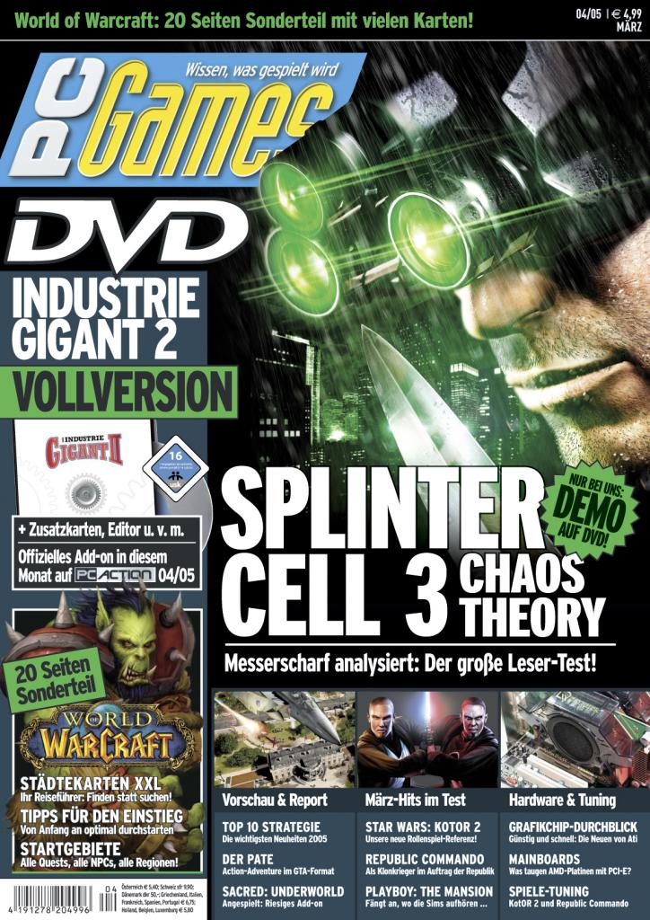 [10/09/2009] PC Games Ausgabe 04/05 - Titelthema: Splinter Cell - Chaos Theory