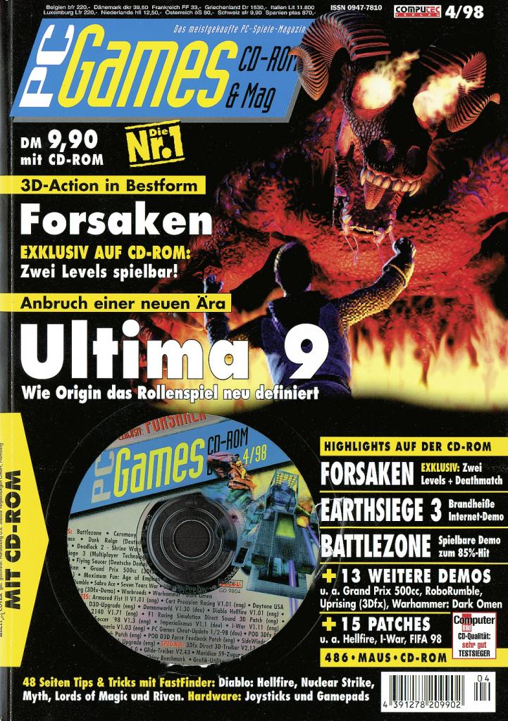 [09/09/2009] PC Games Ausgabe 04/98 - Titelthema: Ultima 9