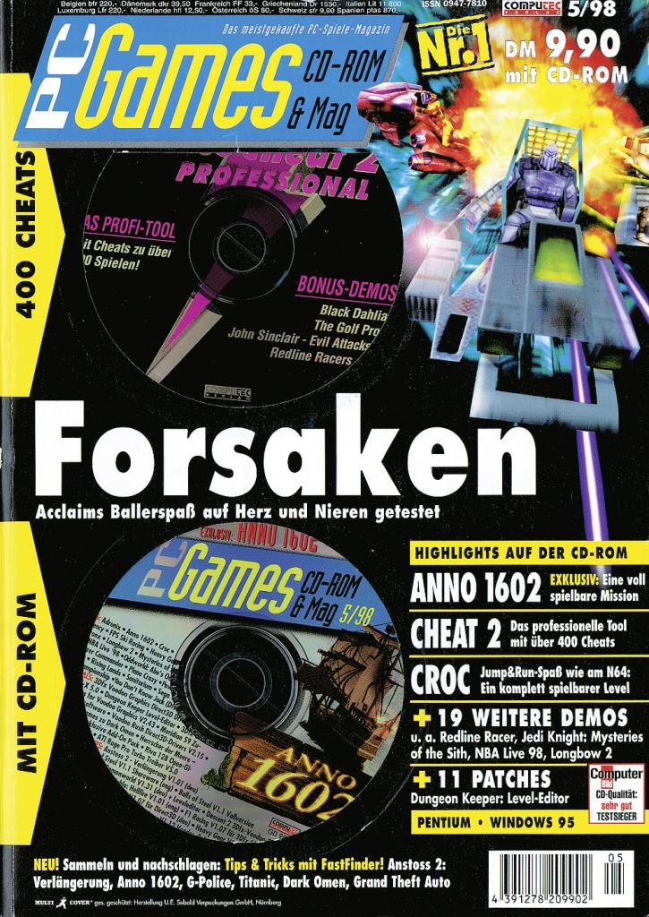 [09/09/2009] PC Games Ausgabe 05/98 - Titelthema: Forsaken
