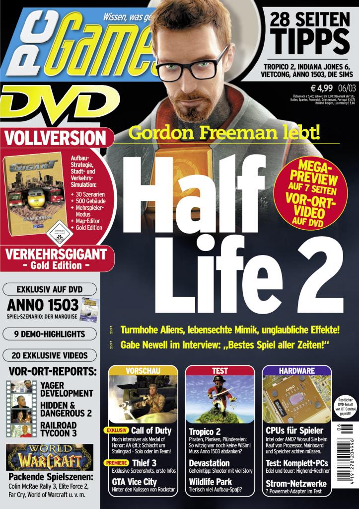 [10/09/2009] PC Games Ausgabe 06/03 - Titelthema: Half-Life 2