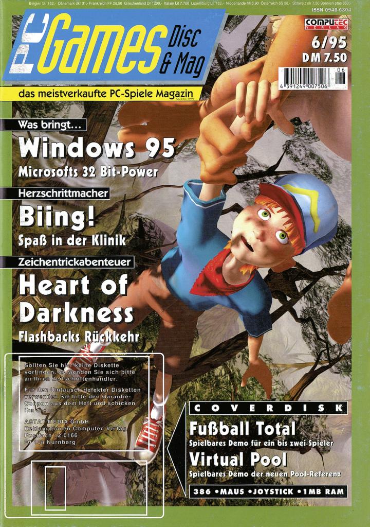 [09/09/2009] PC Games Ausgabe 06/95 - Titelthema: Heart of Darkness