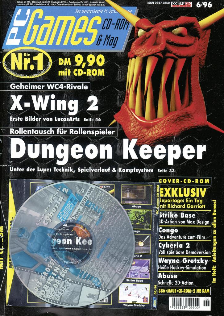 [09/09/2009] PC Games Ausgabe 06/96 - Titelthema: Dungeon Keeper