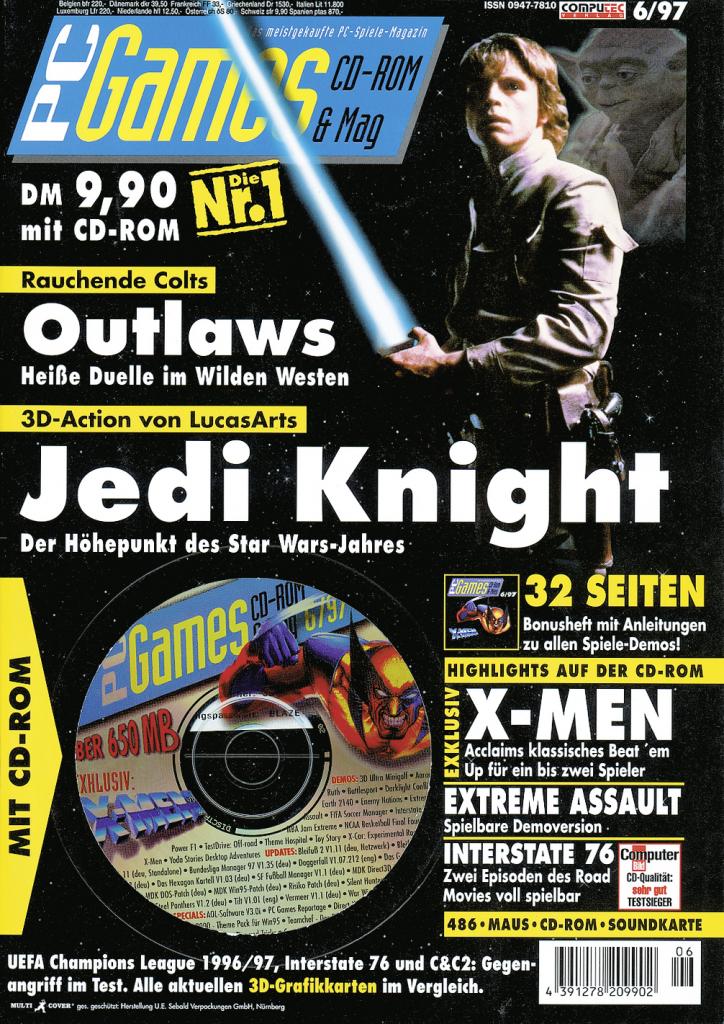 [09/09/2009] PC Games Ausgabe 06/97 - Titelthema: Jedi Knight