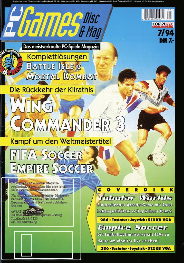 [09/09/2009] PC Games Ausgabe 07/94 - Titelthema: Fifa Soccer und Empire Soccer
