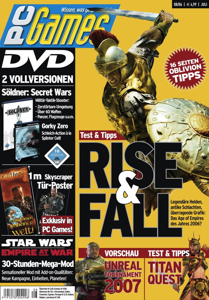 [10/09/2009] PC Games Ausgabe 08/06 - Titelthema: Rise & Fall