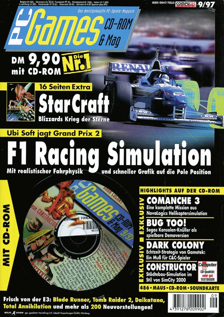 [09/09/2009] PC Games Ausgabe 09/97 - Titelthema: F1 Racing Simulation