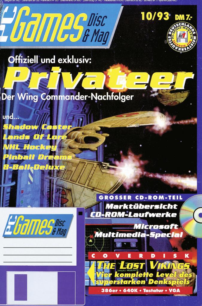 [09/09/2009] PC Games Ausgabe 10/93 - Titelthema: Privateer