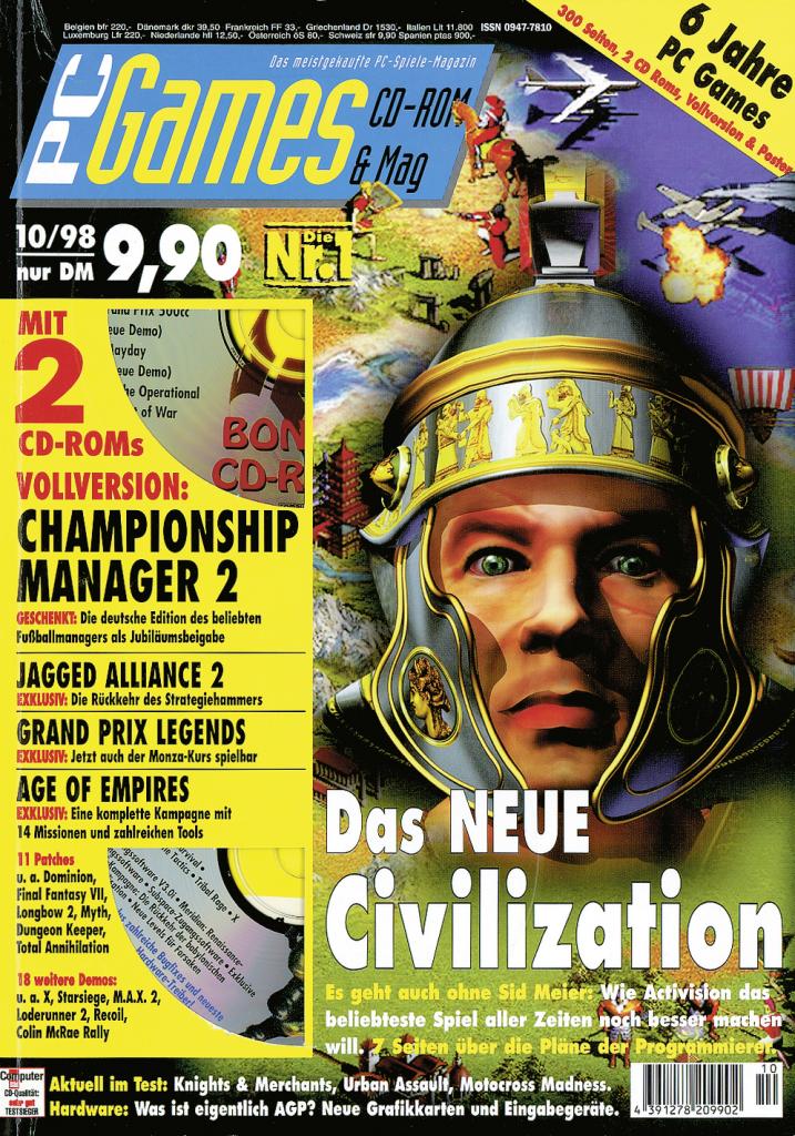 [09/09/2009] PC Games Ausgabe 10/98 - Titelthema: Civilization 2
