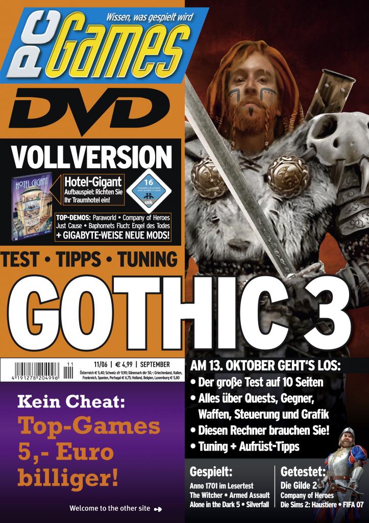 [10/09/2009] PC Games Ausgabe 11/06 - Titelthema: Gothic 3