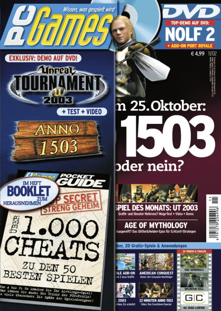[10/09/2009] PC Games Ausgabe 11/02 - Titelthema: Anno 1503