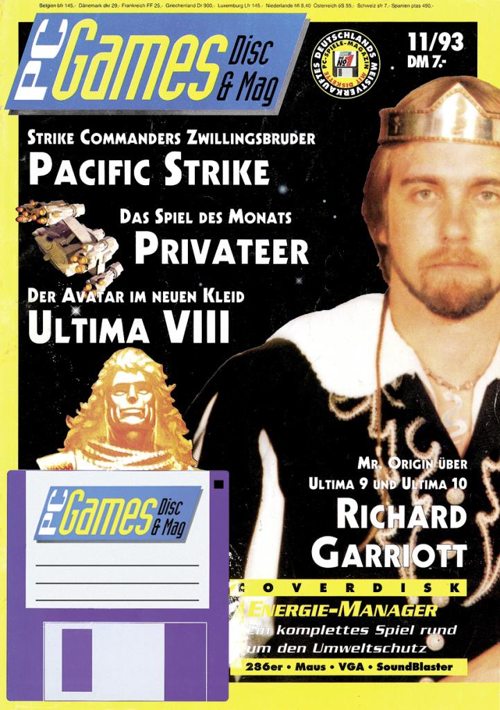 [09/09/2009] PC Games Ausgabe 11/93 - Titelthema: Richard Garriott und die Ultima-Reihe
