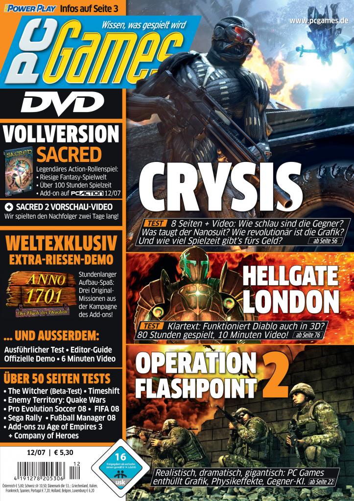 [10/09/2009] PC Games Ausgabe 12/07 - Titelthema: Crysis, Hellgate London und Operation Flashpoint 2