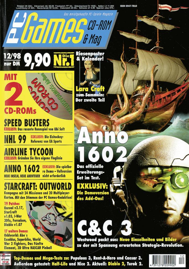 [09/09/2009] PC Games Ausgabe 12/98 - Titelthema: Anno 1602 und Command & Conquer 3