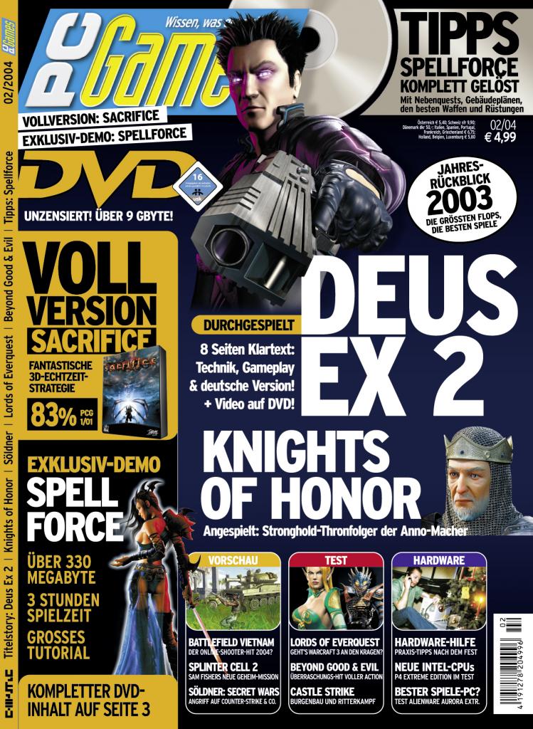 [10/09/2009] PC Games Ausgabe 02/04 - Titelthema: Deus Ex 2