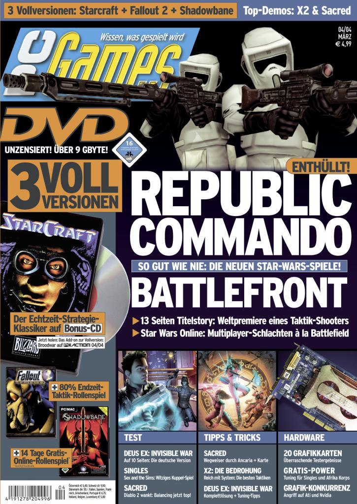 [10/09/2009] PC Games Ausgabe 04/04 - Titelthema: Star Wars - Republic Commando