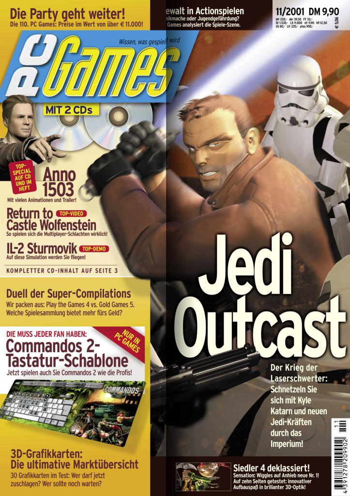 [10/09/2009] PC Games Ausgabe 11/01 - Titelthema: Jedi Outcast