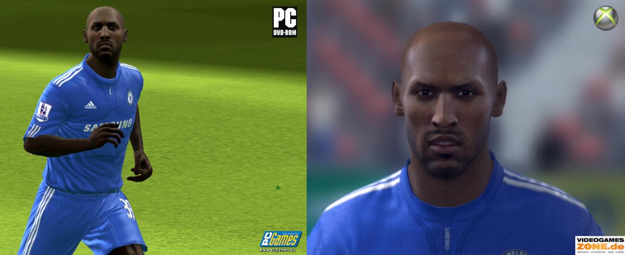 [11/09/2009] Hier im Bild: Anelka - links PC, rechts Xbox 360.