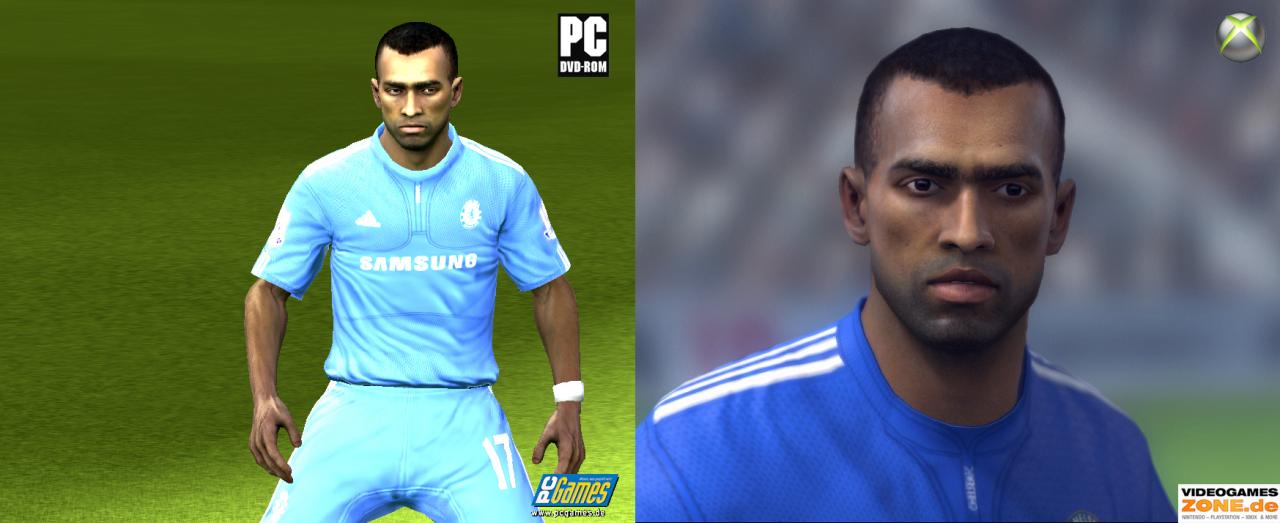 [11/09/2009] Hier im Bild: Bosingwa - links PC, rechts Xbox 360.