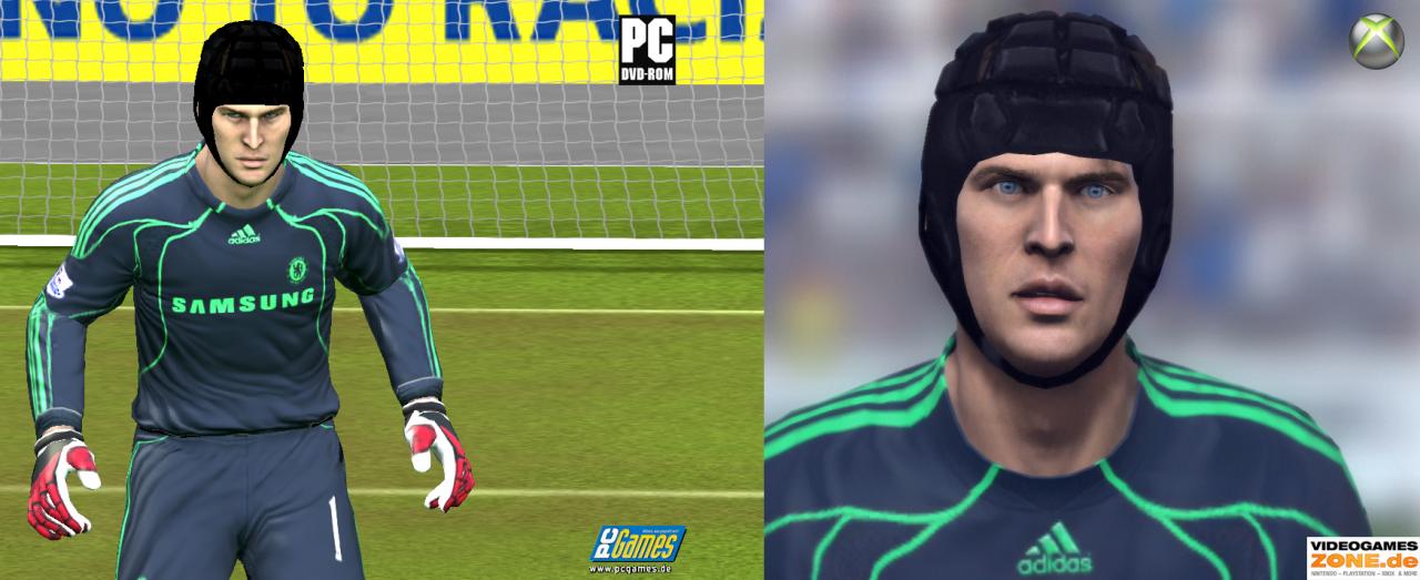[11/09/2009] Hier im Bild: Cech - links PC, rechts Xbox 360.
