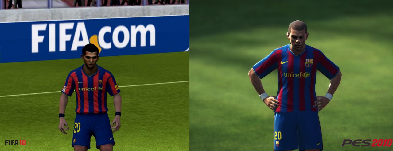 [21/09/2009] PES 2010 vs. FIFA 10: Hier im Direktvergleich: Dani Alves.