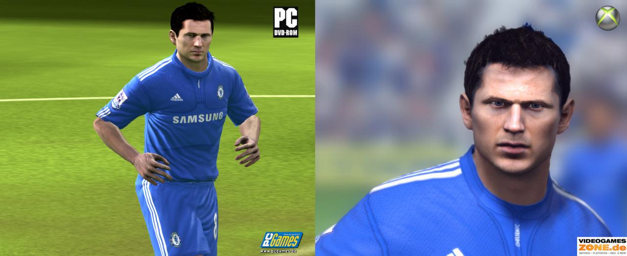 [11/09/2009] Hier im Bild: Lampard - links PC, rechts Xbox 360.