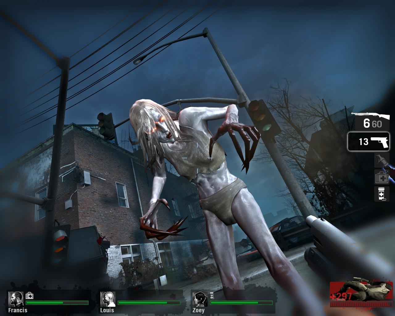 [30/09/2009] Left 4 Dead: Hexe - Erst weint sie, dann rastet sie aus. Die Witch garantiert bei jeder Begegnung schreckliche Angst, Adrenalinschübe und Action. Dabei wirkt sie so verletzlich, steckt aber einiges an Blei weg!
