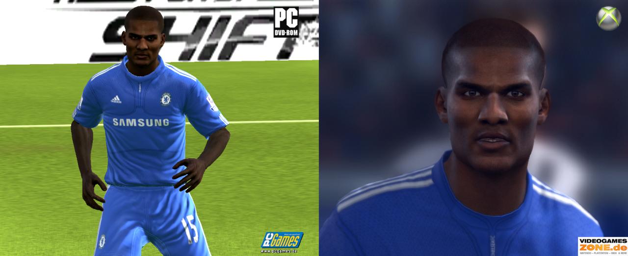 [11/09/2009] Hier im Bild: Malouda - links PC, rechts Xbox 360.