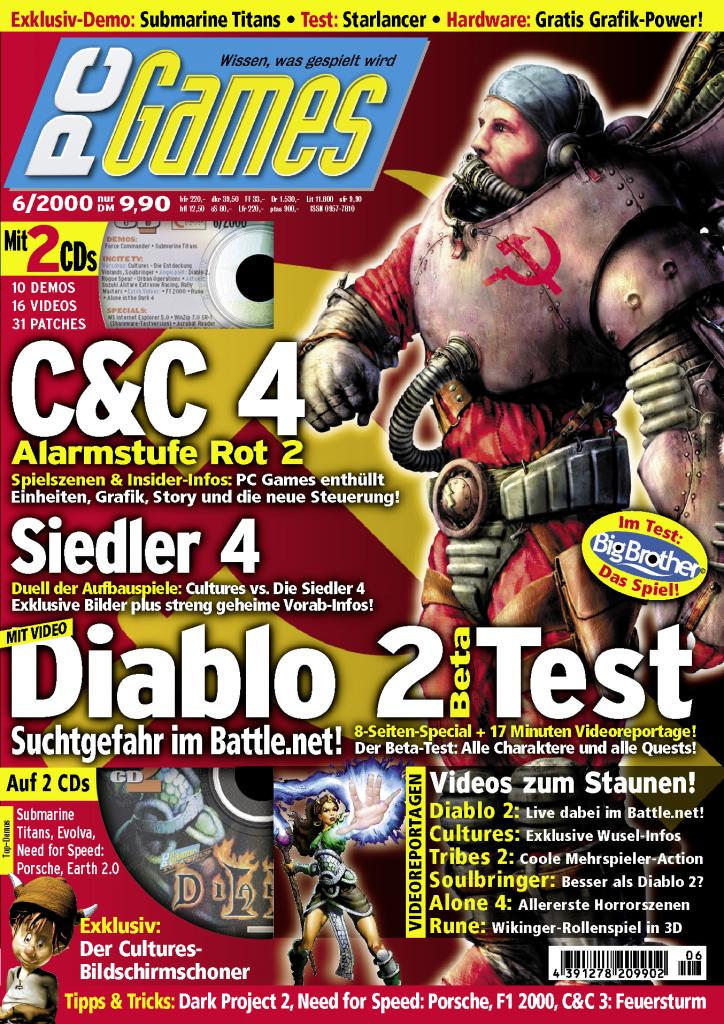 [10/09/2009] PC Games Ausgabe 06/00 - Titelthema: Command & Conquer - Alarmstufe Rot 2