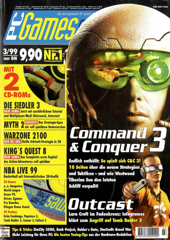 [09/09/2009] PC Games Ausgabe 03/99 - Titelthema: Command & Conquer 3 und Outcast