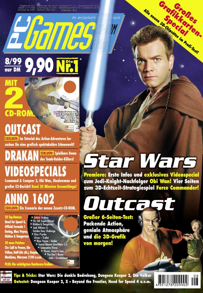 [09/09/2009] PC Games Ausgabe 08/99 - Titelthema: Star Wars und Outcast