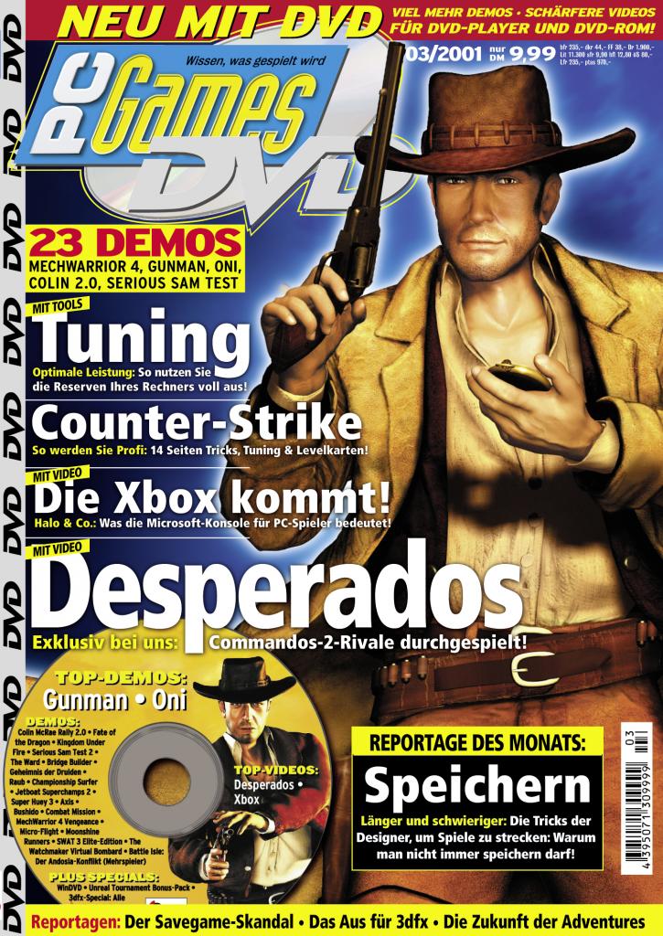 [10/09/2009] PC Games Ausgabe 03/01 - Titelthema: Desperados
