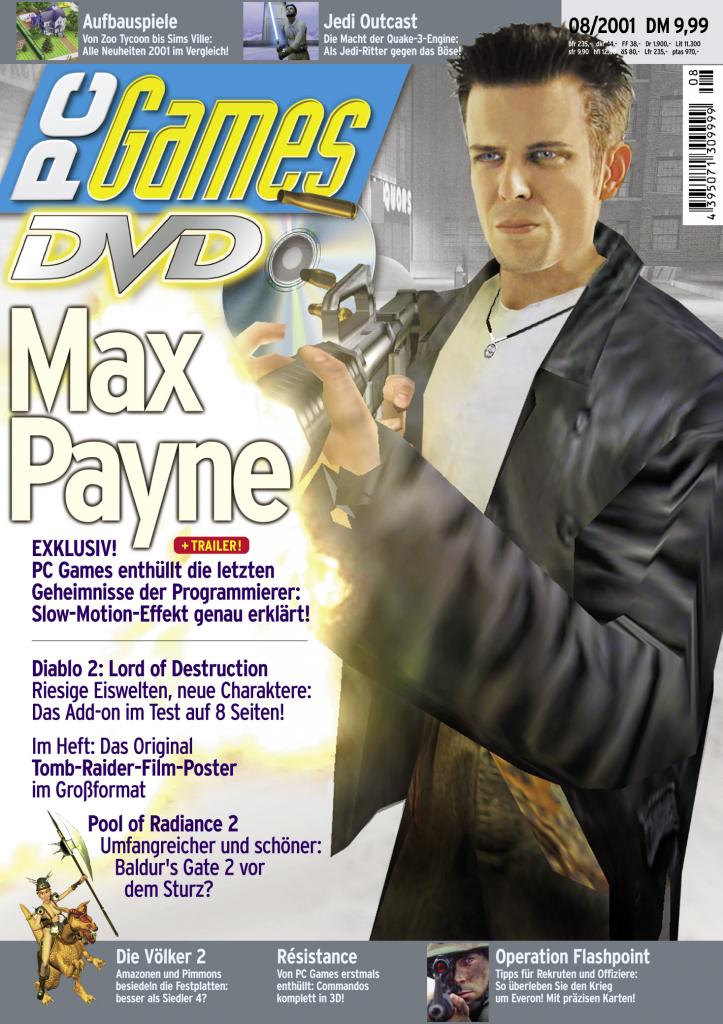 [10/09/2009] PC Games Ausgabe 08/01 - Titelthema: Max Payne 