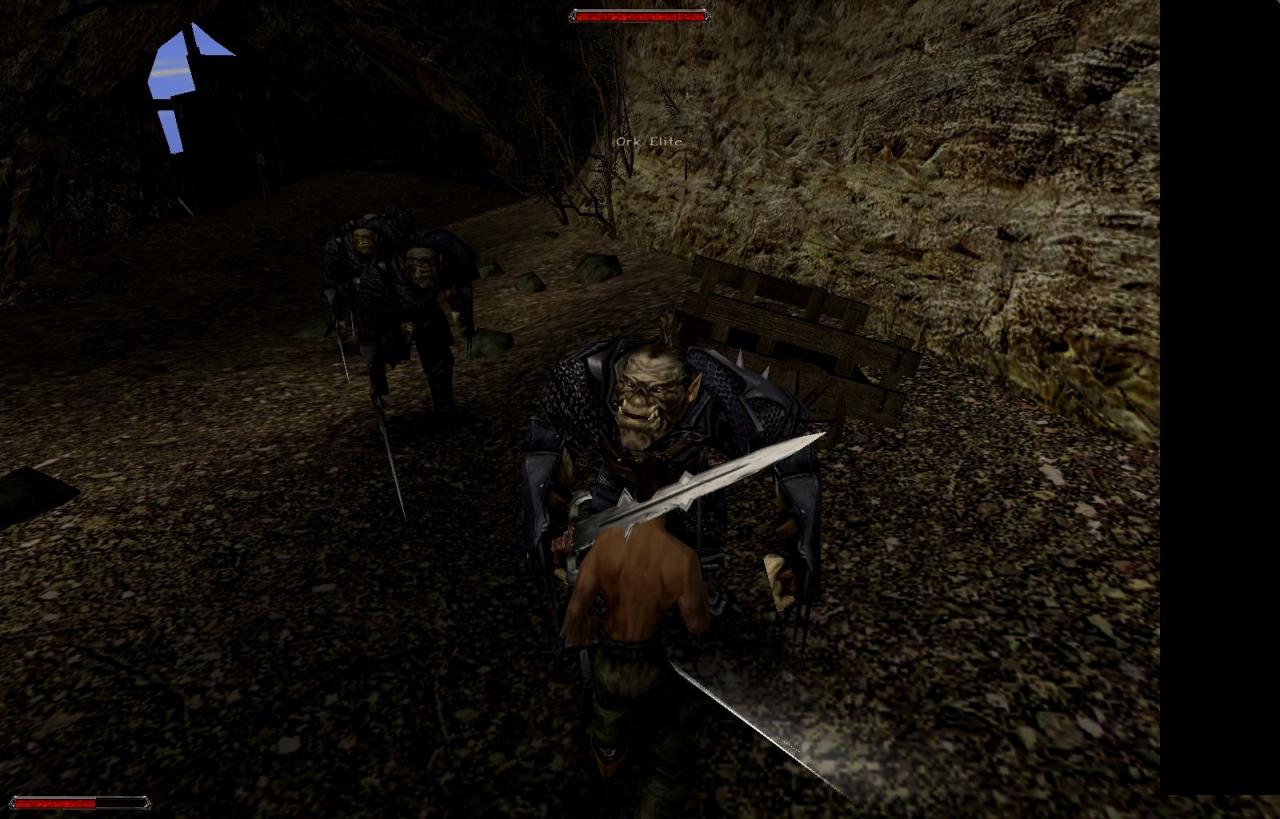 [01/10/2009] Schlacht um Khoronis: Der Spieler stellt sich einer Horde Orks in den Weg. Keine gute Idee, so ganz ohne Rüstung …