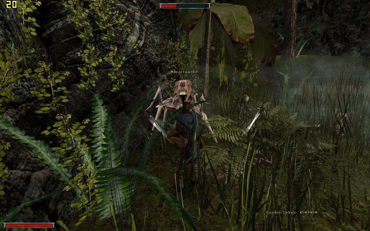[01/10/2009] Orcades: In der Wildnis bekommt es der Recke mit Minecrawlern zu tun, die er besiegen muss, um weiterzukommen.